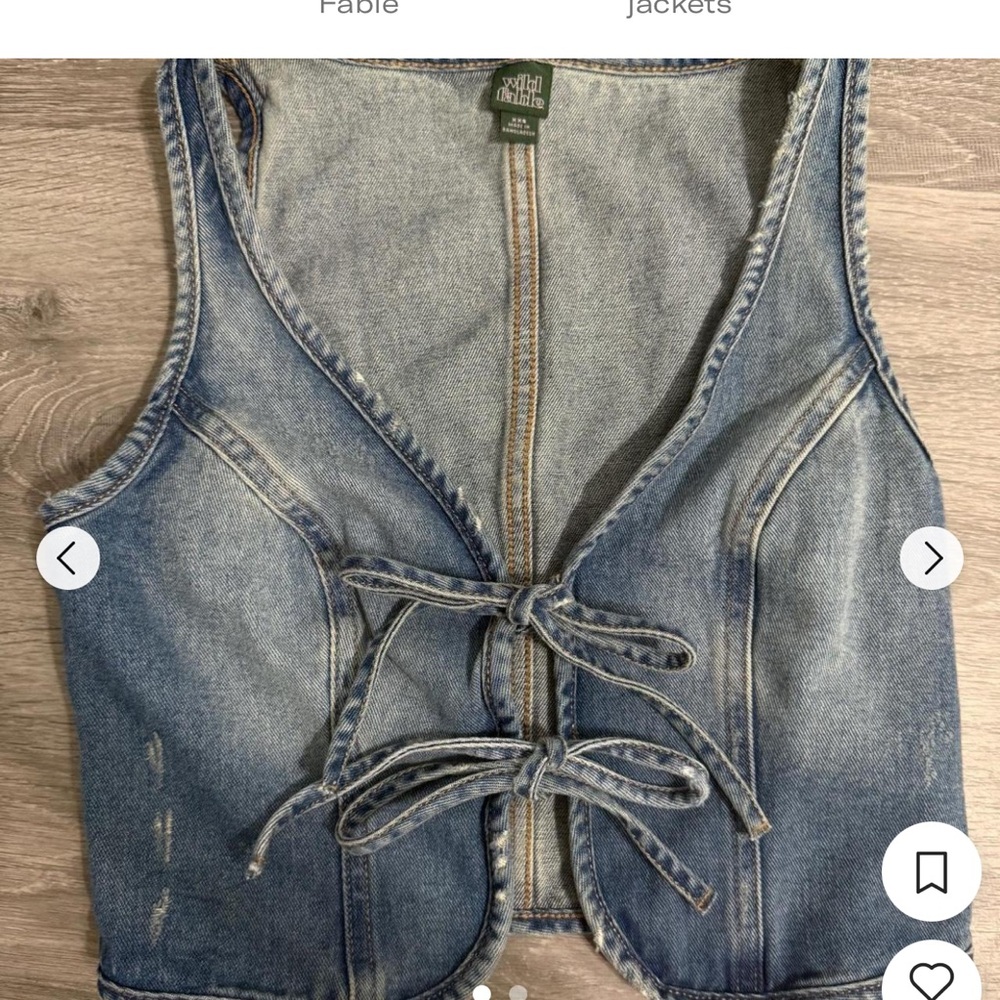 Blue vest  Distressed Vintage Style